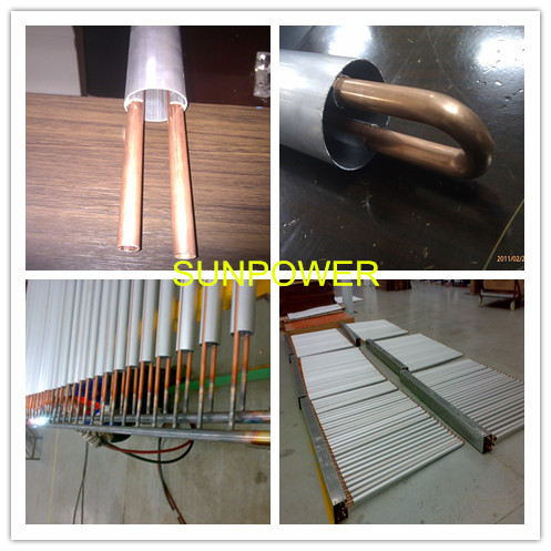 Techo Presurizado Placa plana Tubo en U Colector solar