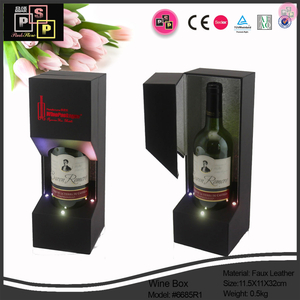 Wine Box Manufacturer Leather LED Light Wine Box