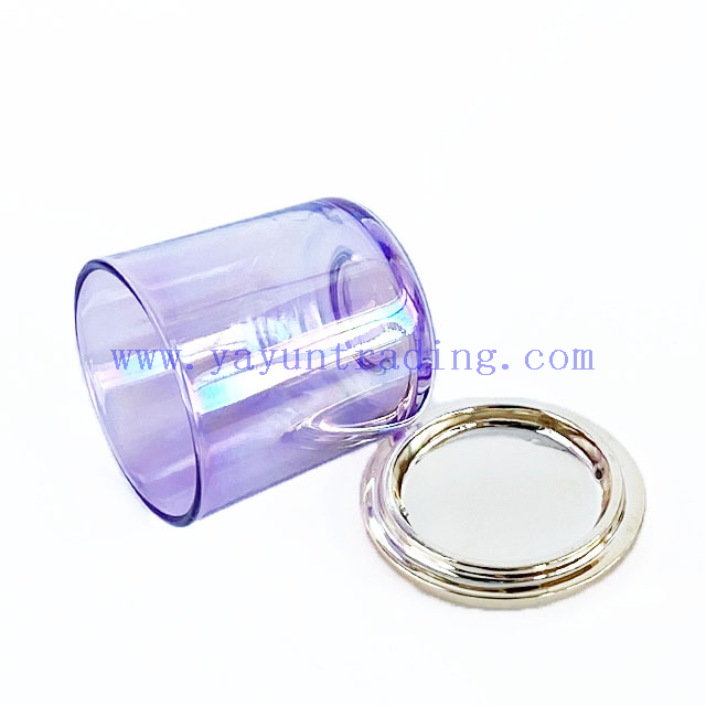 Hot Sale Votive Purple Candle Glass Jars for Candle Making with Lids
