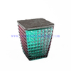 High Quality Square Glass Candle Holder With Stone Lid For Home Decor