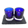 160ml solid blue thick wall and bottom glass candle jars for Christmas