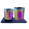380ml Empty Round Iridescent Electroplated Glass Candle Tumbler