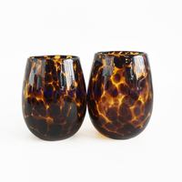 Yayun New design egg shape amber tortoise candle jars empty glass ball tealight holder 16oz for wedding centerpieces