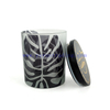 400ml empty frosted glass candle jar votive candle holders with gold printing design sealed wood lid