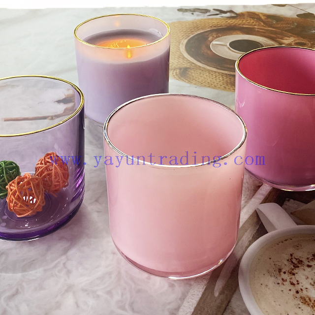 Hot Selling Luxury Colorful Home Decor Empty Custom Container Glass Candle Jar