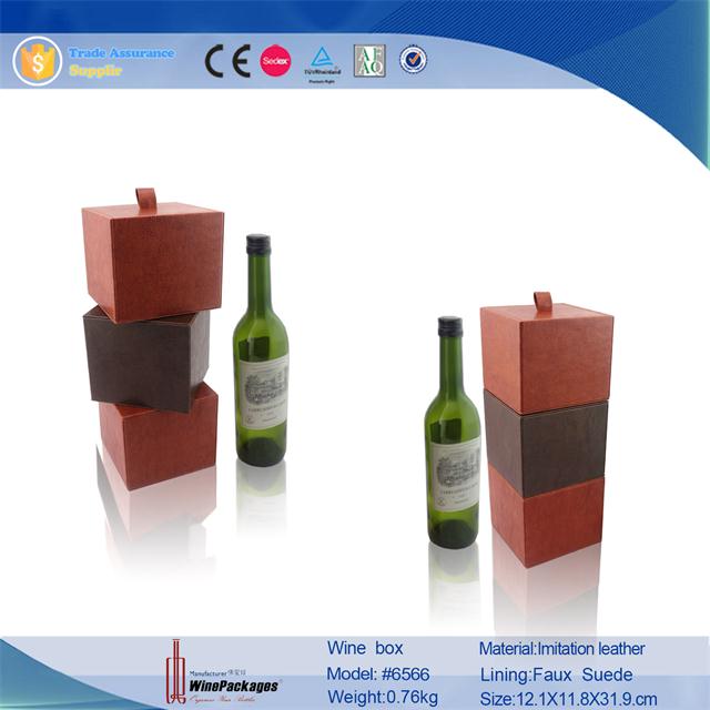 Novelty single bottle design moveable wine box