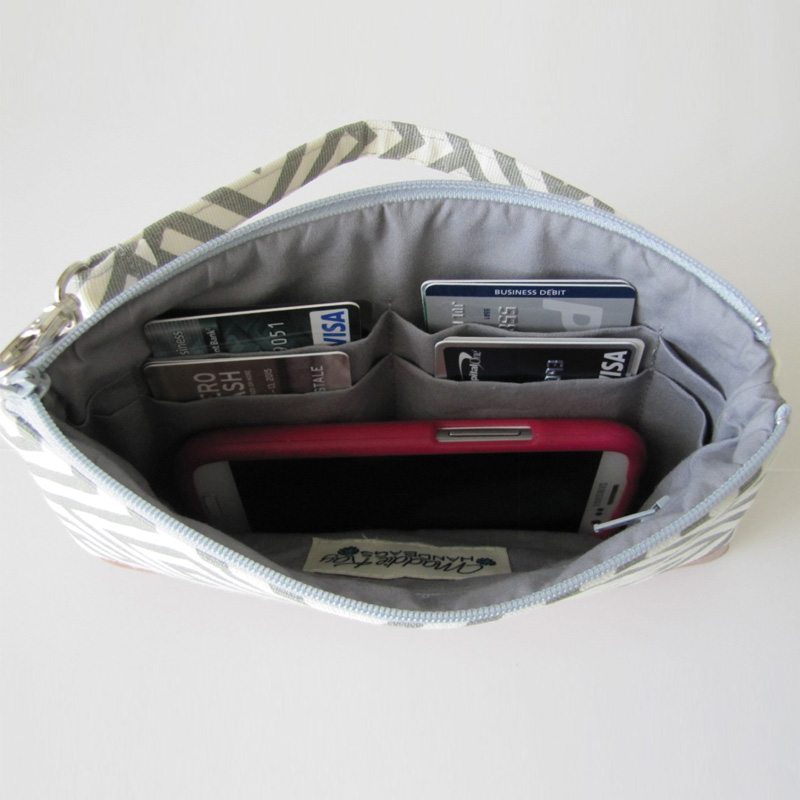 Grey Wristlet Wallet/Vegan Leather Clutch Purse/Cellphone Wristlet iPhone wallet