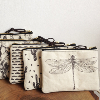 Canvas Zipper pouch/Cosmetic bag/Make up bag