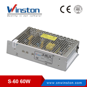60W 5V 12V 15V 24V S-60 Fuente de alimentación conmutada de salida única para controlador LED