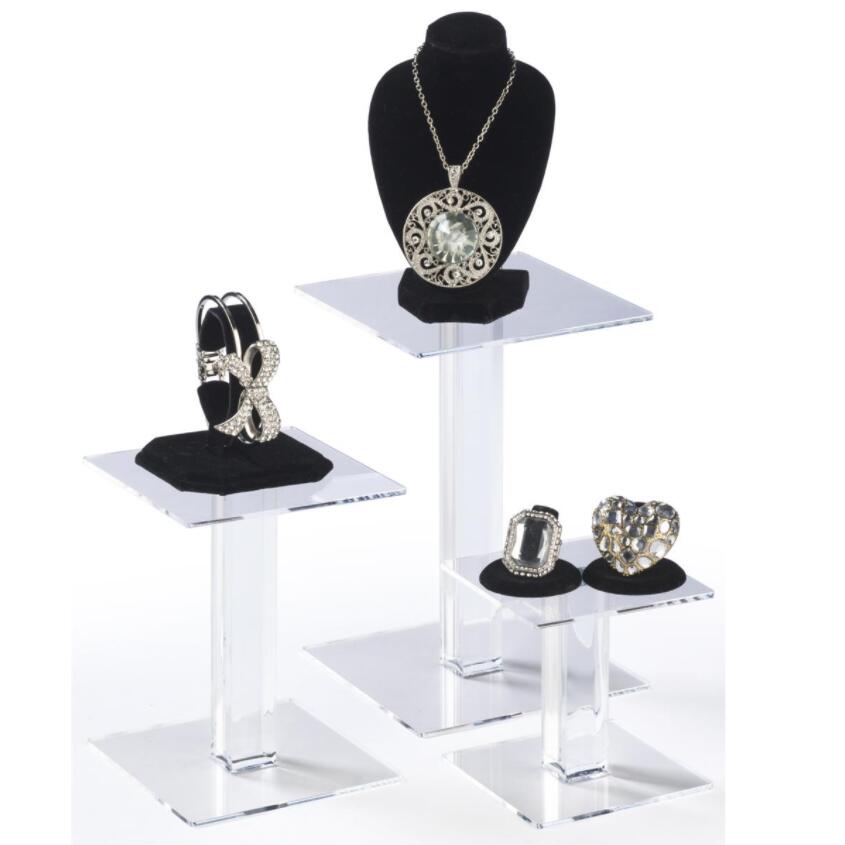 Clear Acrylic Jewelry Display Stand Set Display Risers Buy Acrylic