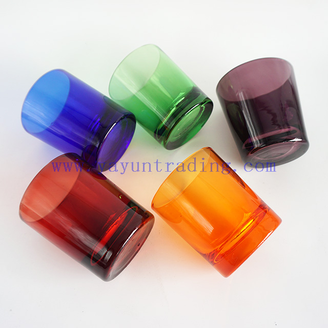 250ml Multi-Colored Glass Cups Tumblers Water Drinking Glasses for Picnic Party Wedding