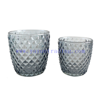 Popular 170ml Translucent Empty Horn Grey Glass Candle Cup