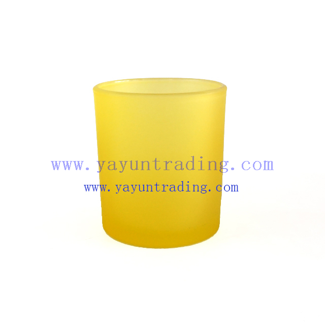 300ml yellow glass candle holder 