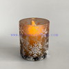Snow pattern decoration 20cl 60cl hand blown unique candle container glass cup for candle making