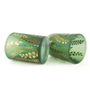 21oz green sandblasted candle jars with gold leaf pattern modern stylish candle holders for wedding