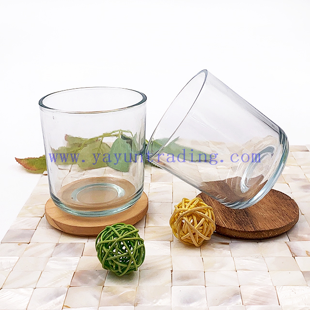 Luxury Transparent Clear Empty Glass Decorative Candle Jars Simple Candle Holders With Lid For Candle Making