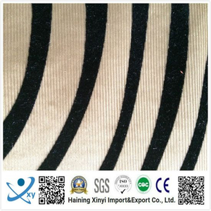 Fashion New Design Printed Knitted Soft Haining Manufacturer Flocking Fabric with Foil