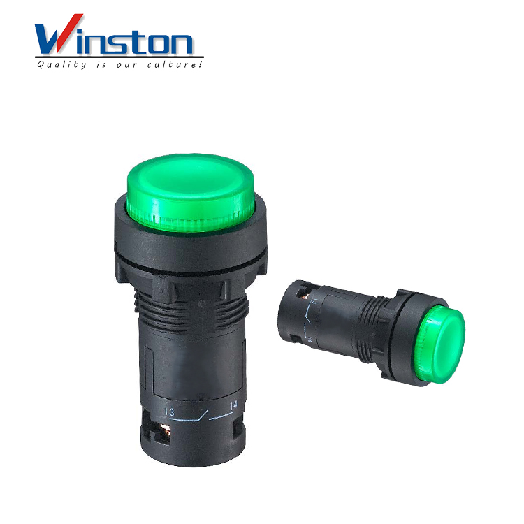 interruptor de botón LED con autobloqueo Botón de cabeza convexo rojo verde amarillo 22 mm