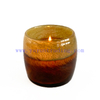 Handmade Shiny Glass Candle Holder Horizontal Stripe Decoration Candle Jar