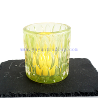 12oz handmade green thick votive glass candle holders