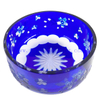 Round Shaped Blue Decoration High Quality Glass Fruit Bowl 