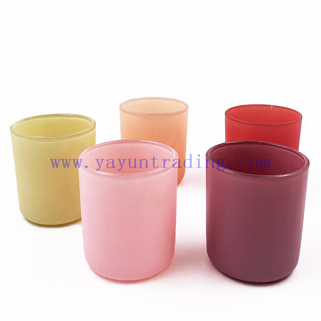 Wholesale Luxury Empty Customized Matte Colorful Glass Candle Jars for Candle Making