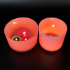 Glossy Painted Pink Glass Candle Jars With Silver Rim Candle Vessels for Candle Making