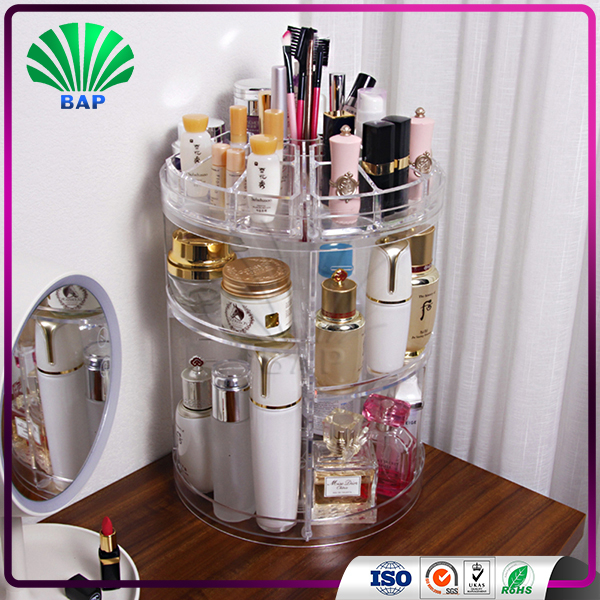 Buy Elegant Desktop Cosmetic Display Stand Round Makeup Display Box