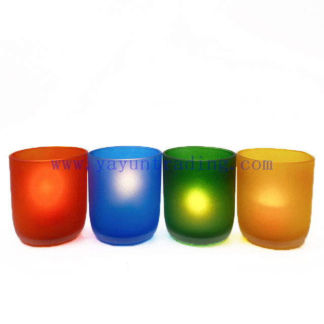 250ml 8oz Decorate Glass Candle Jar Custom Colors Candle Vessel