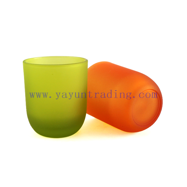 6oz 180ml Multi Color Empty Frosted Glass Candle Holders