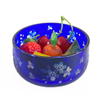 Round Shaped Blue Decoration High Quality Glass Fruit Bowl 