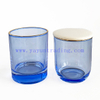 fashionable gold rim glass candle vessel for home decor