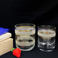 Hot Selling Clear Whisky Drinking Glass Handmade Rim Pattern Thick Base Wine Beer Glass Cup