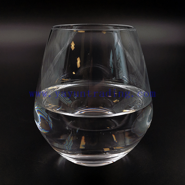 Handmade Clear Lead-Free Crystal Stemless Red Wine Glasses