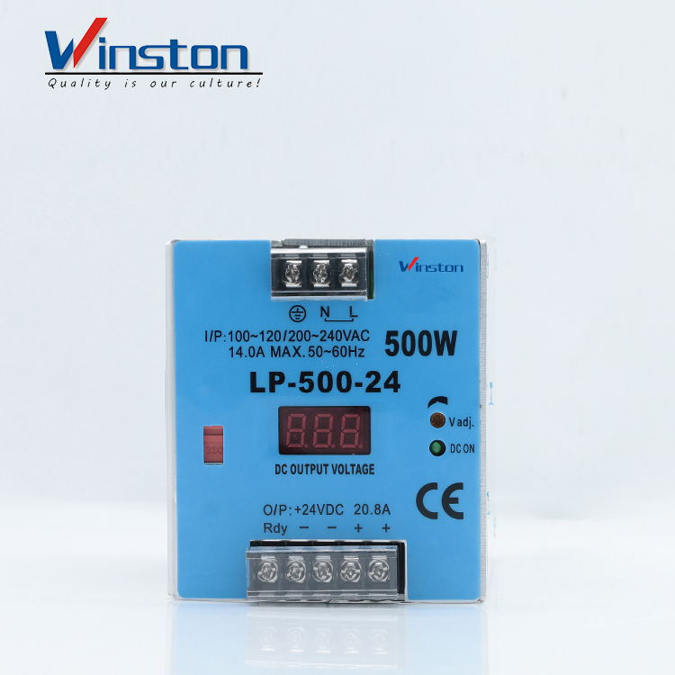 Winston LP500-24 20.8A 24Vdc 500W carcasa de riel din 500w Fuente de alimentación de interruptor digital