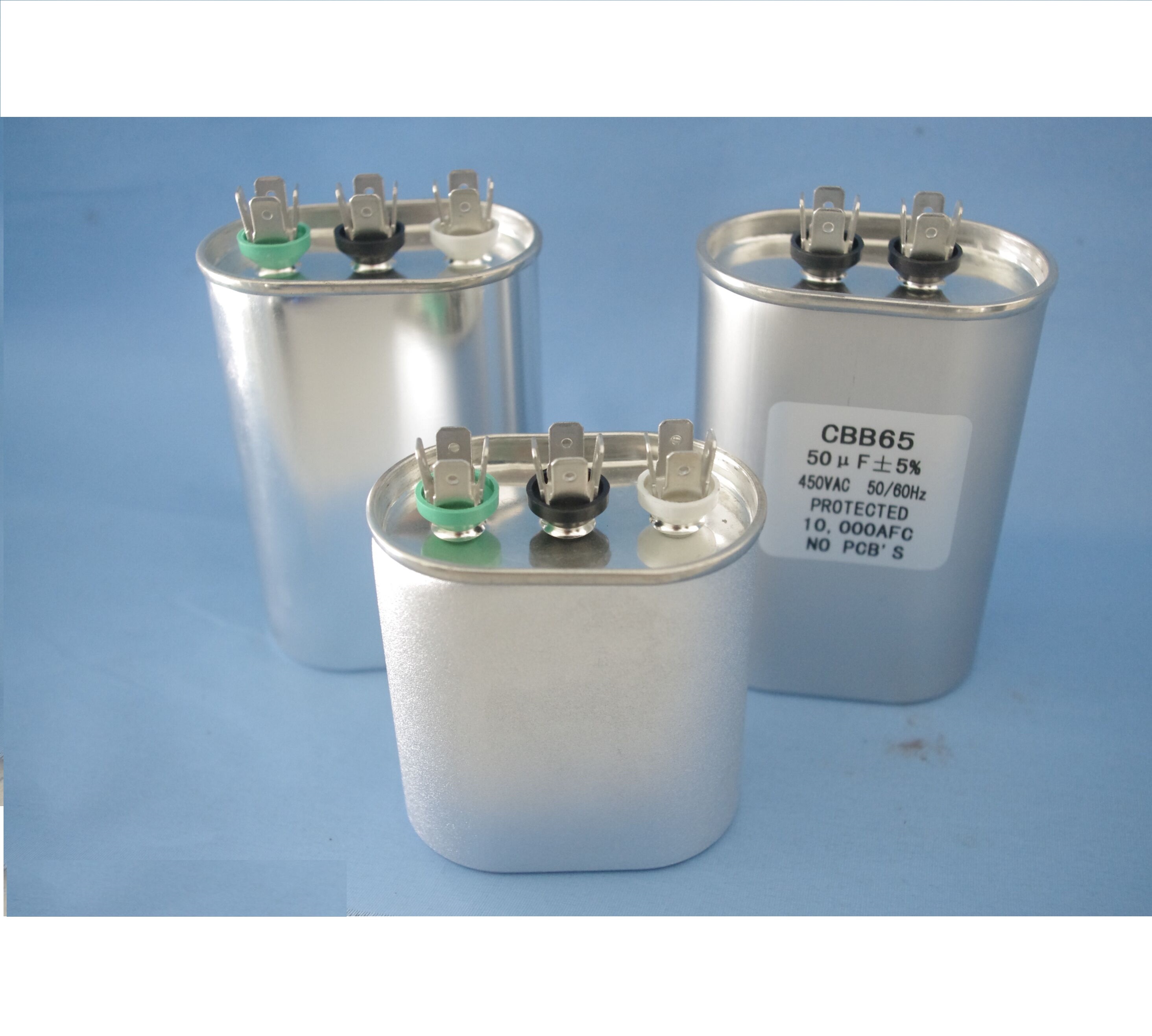 Condensador de funcionamiento de CA de polipropileno 250v CBB65 para gabinetes de refrigeración