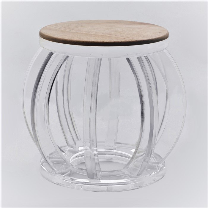 Customized Living Room Furniture Clear Acrylic Legs Foot Stool Round