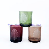 new arrival 3 colors laser engraving glass candle bowls