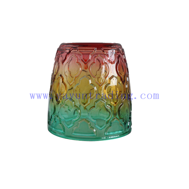 Wholesale 10oz 300ml Translucent Rainbow Shiny Horn Glass Candle Holder