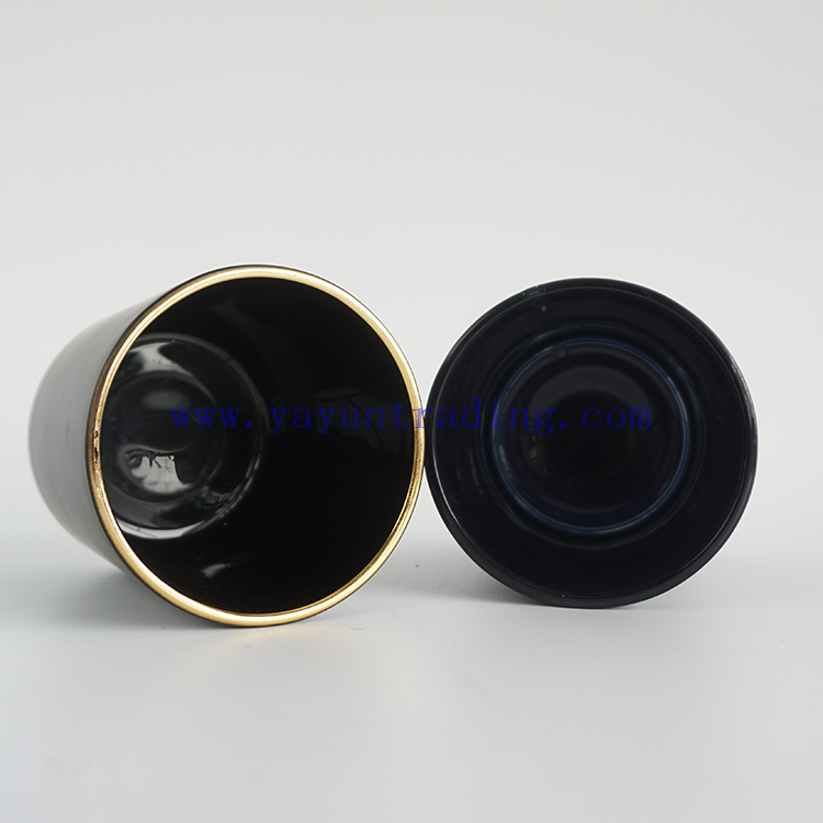 Yayun hot sale 12oz black matte glass candle jar in flat bottom and round bottom design