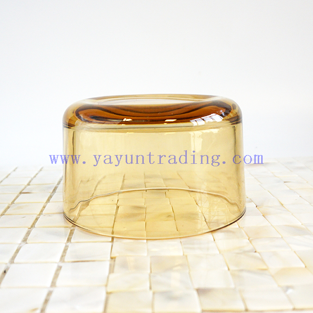 650ml luxury candle jars amber glass candle holders container for candle making 
