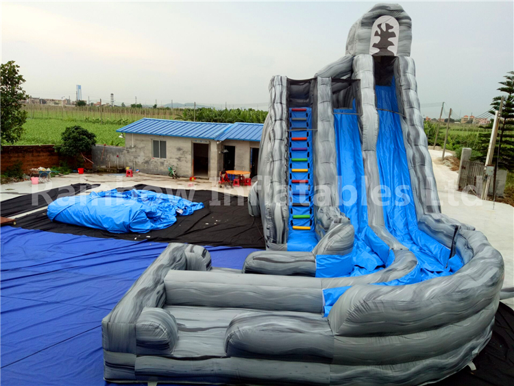 RB6084(5.5x8m+7x3.5m) Inflatable Cheap Double Lane Slip Water Slide For Kids And Adults