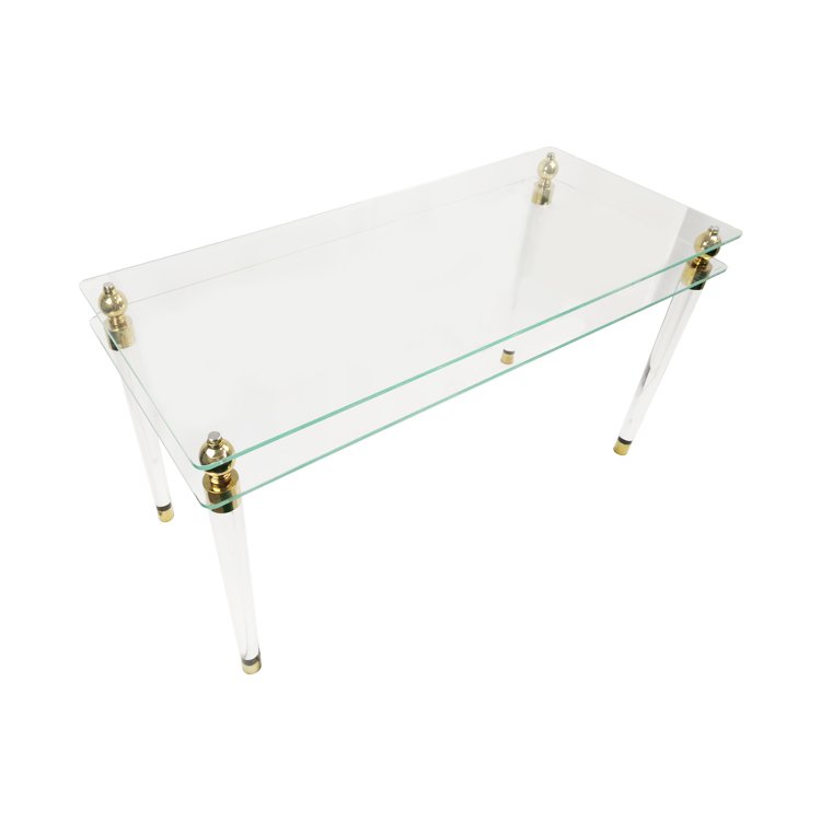 Clear Acrylic Furniture Legs Dining Table With Double Glass Top Buy
