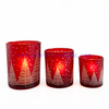 Christmas Tree Glass Candle Holder Red Candle Jar For New Year