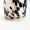 Yayun leopard Votive Candle Holder Hand Blown Art Glass in white black gold-dust spots Mix design
