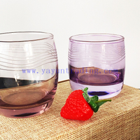 Multiple Purple Glass Tumbler Solid Color Glassware Drinking Glasses Whisky Cup Set of 4