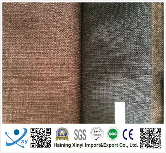 Crease Resistant 100% Polyester Imitation Linen Waterproof Sofa Fabric