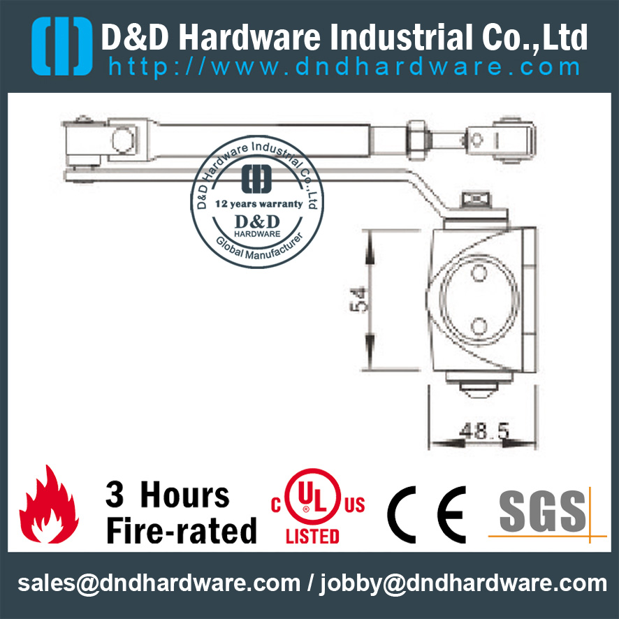 Máscara de fuego práctica de la buena calidad de la aleación de aluminio clasificada para la puerta de madera DDDC007