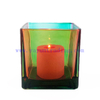 Multi Colored Glass Tealight Candle Holder Iridescent Candle Jar