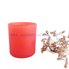 Matte Pink Jar Custom Color Frosted Glass Candle Holder with Wood Lid